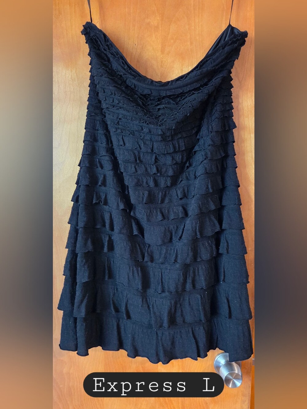Express Black Layered Ruffle Mini Dress